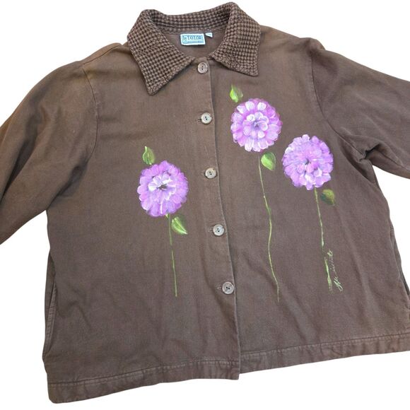 By Taylor American Original American Hand Painted L/XL Shacket Vtg Grunge Boho - Picture 12 of 15